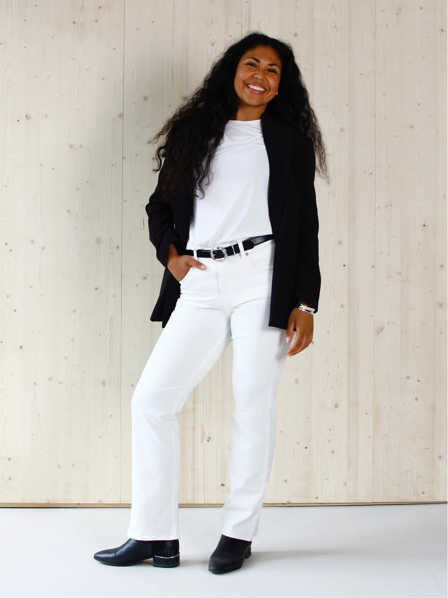 Hvite Vilma straight jeans til dame