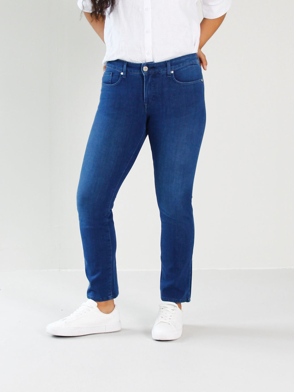 Emerald tailored jeans til dame i Pacific Blue