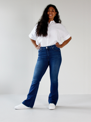 Wesley bootcut jeans til dame i Velvet Blue