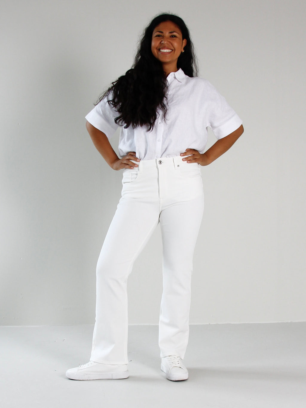 Hvite Vilma straight jeans til dame