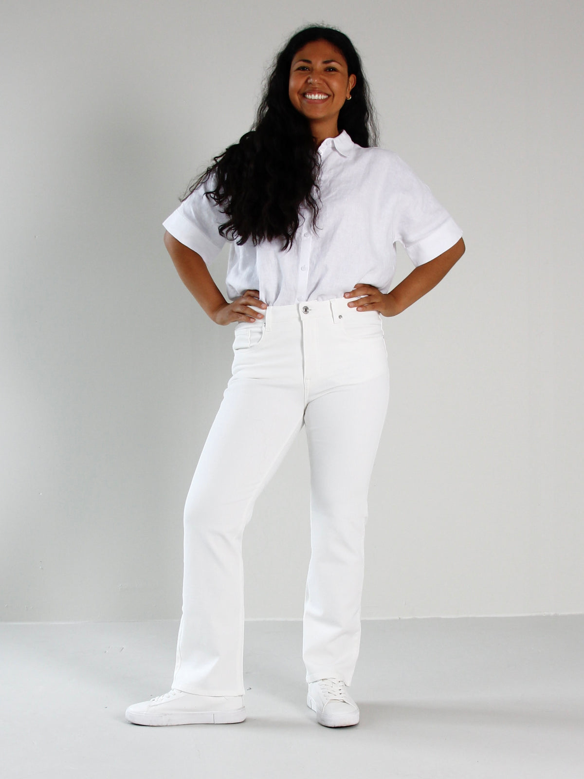 Hvite Vilma straight jeans til dame