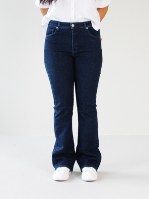 Wesley bootcut jeans til dame i Deep Sea
