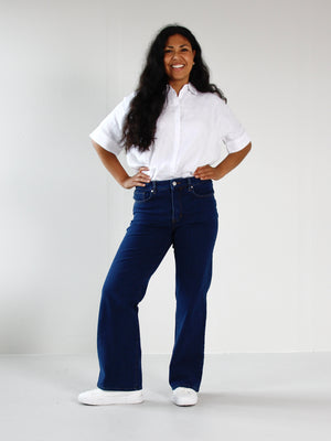 Stella wide leg jeans til dame i Lake Blue