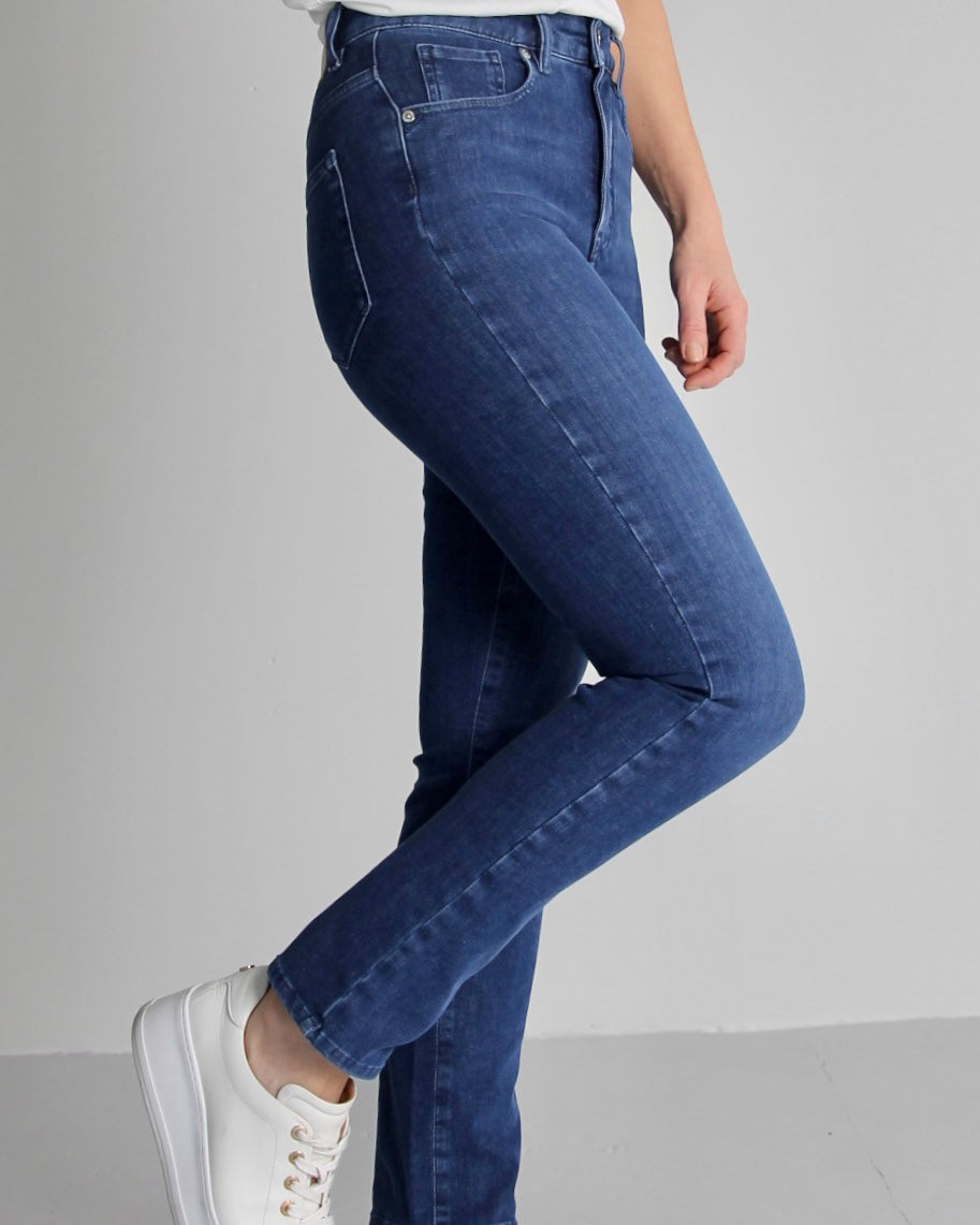 Eben tailored jeans til dame i Greek Blue