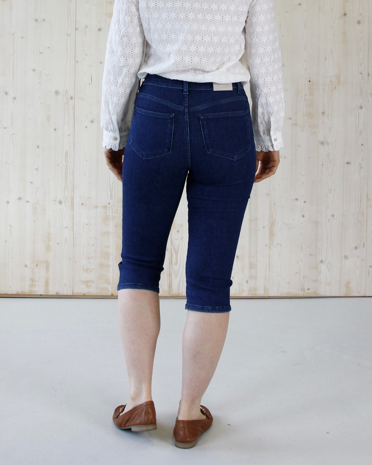 Opal capri jeans til dame i Greek Blue
