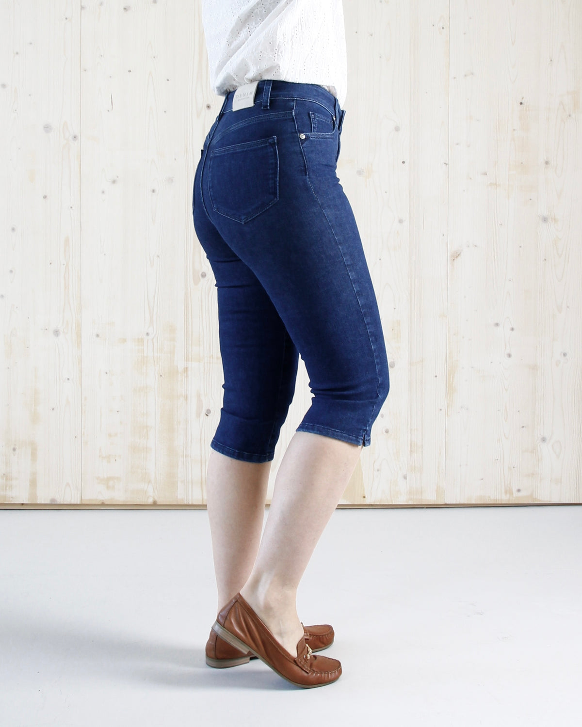 Opal capri jeans til dame i Greek Blue