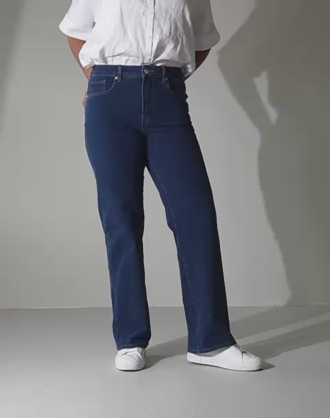 Video av Stella wide leg jeans til dame i Lake Blue