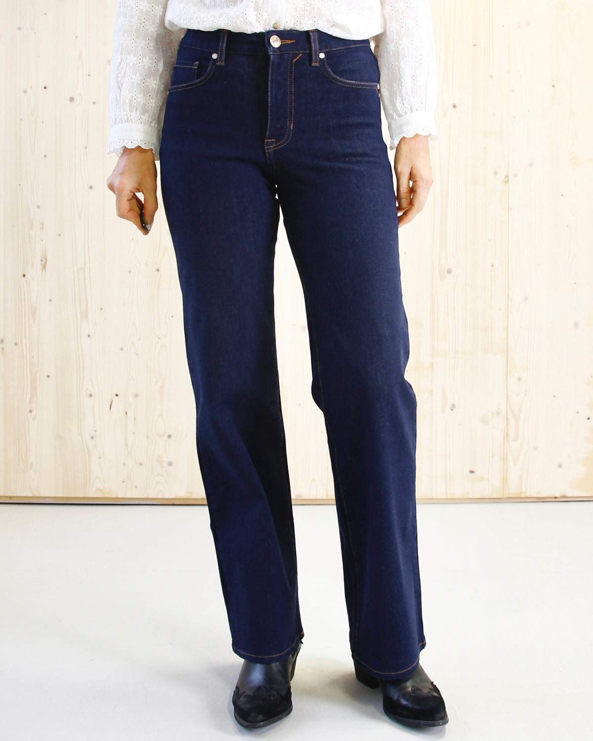 Stella wide leg jeans til dame i Evening Blue